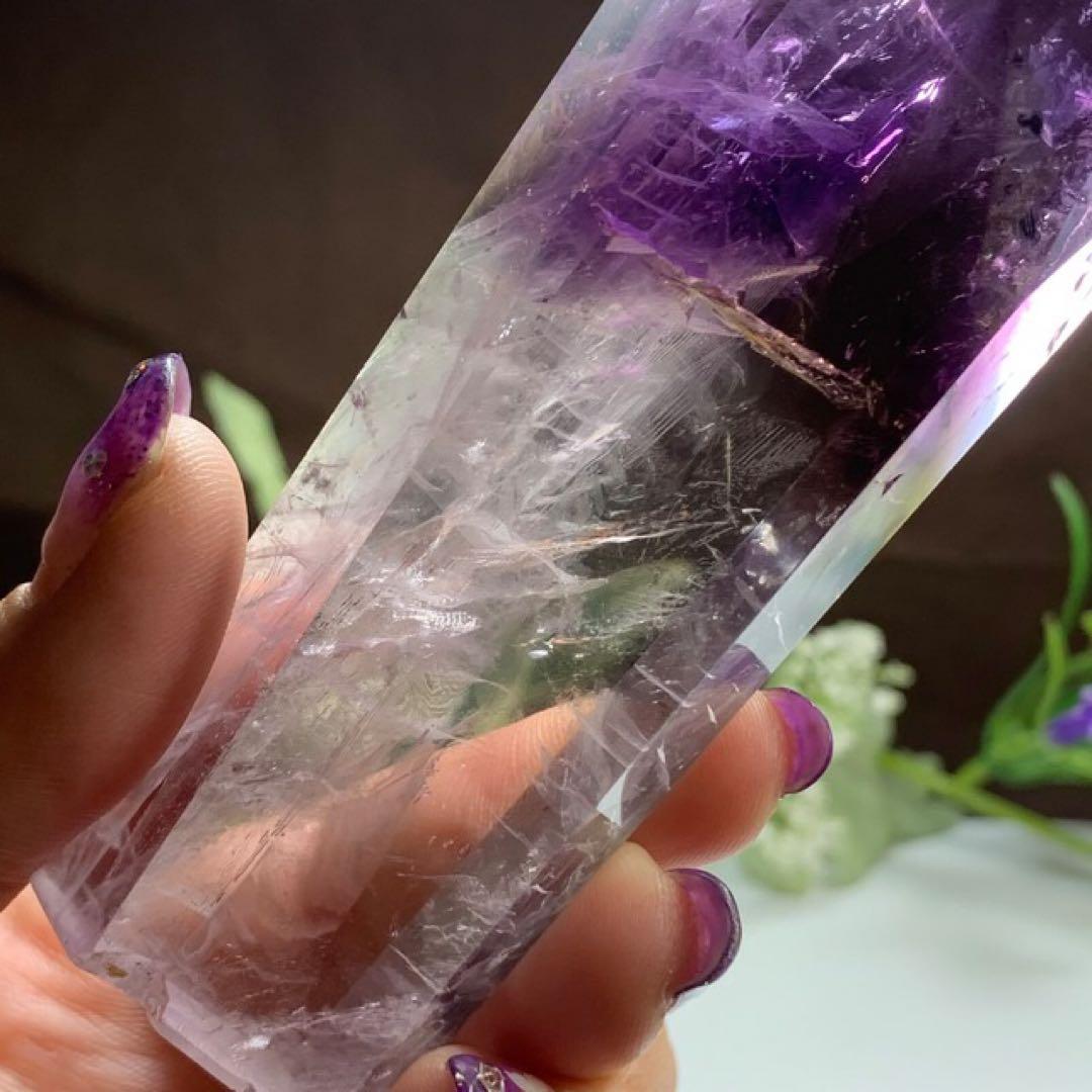 (訳)ロマネシュ鉱入り☆透明度抜群☆アメジストポイント