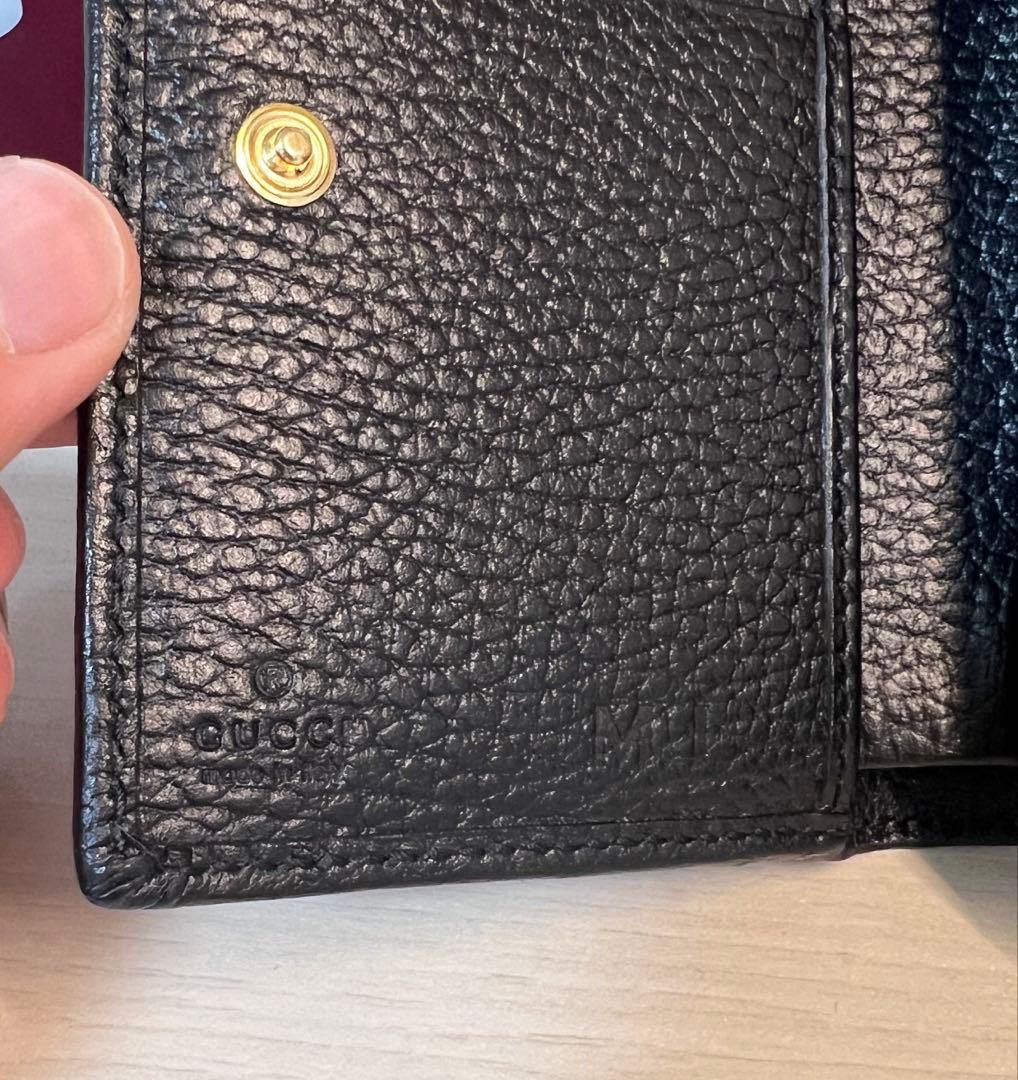 GUCCI ダブルGウォレット ブラックレザー