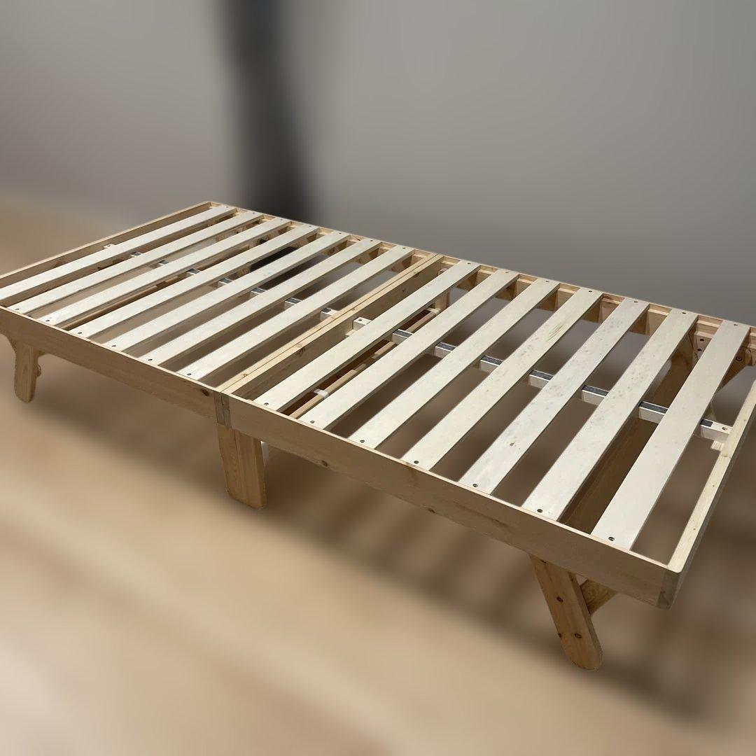 【山善】組立簡単木製ベッド パタントベッド(シングル)