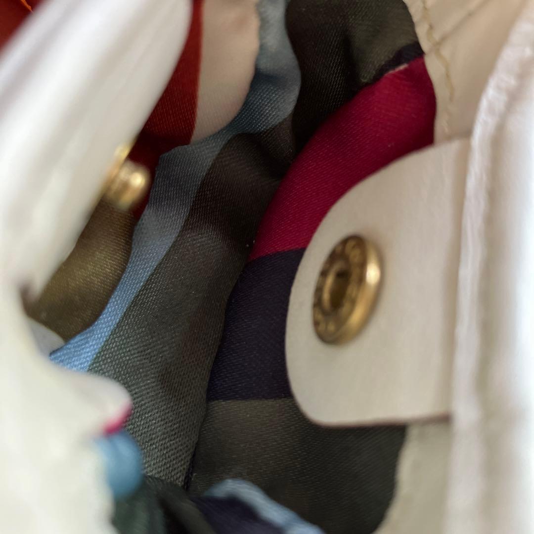 コーチ　ホワイトレザー キーホルダー キーチャーム