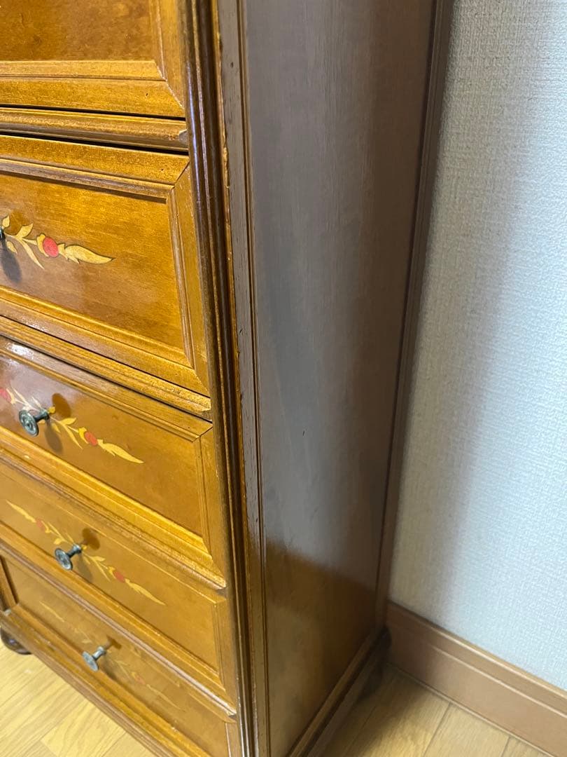 イタリア製 7段チェスト chest 象嵌 タンス アンティーク