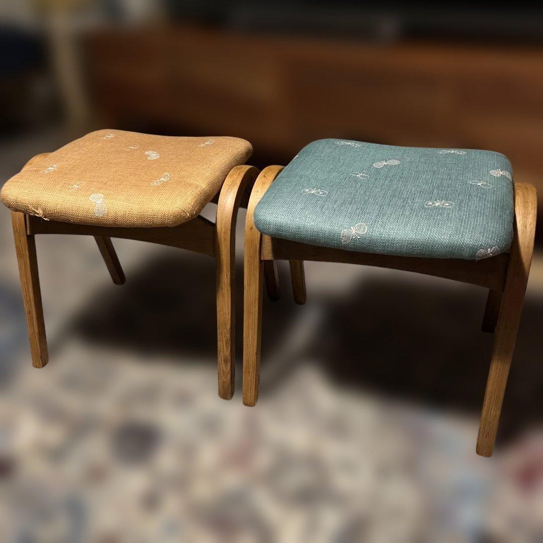 【希少】1950年代秋田木工スツール低め2客