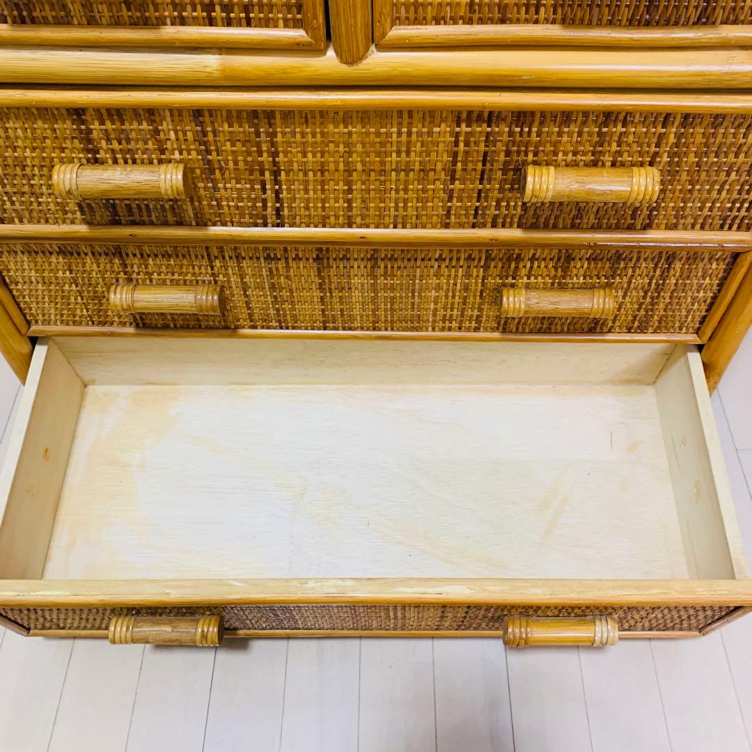 ラタン 4段 チェスト ラタンチェスト 籐チェスト 籐タンス　サイドボード