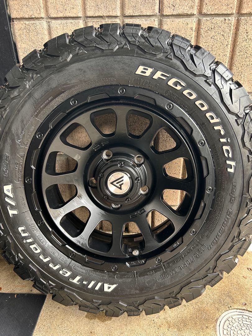 ジムニーシエラ専用デルタBFタイヤホイール5本、ホイールナット