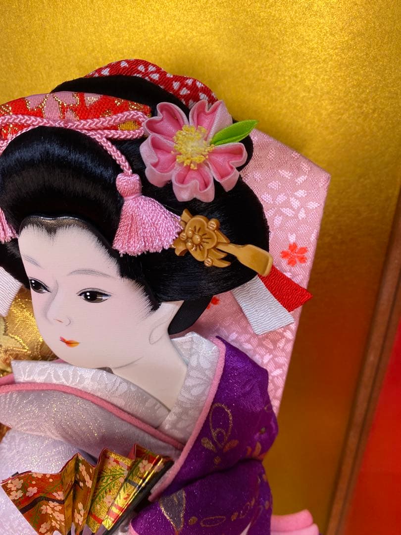 本つげかんざし　羽子板ガラスケース１０号・間口約２７×奥行約２１×高さ約４６㎝