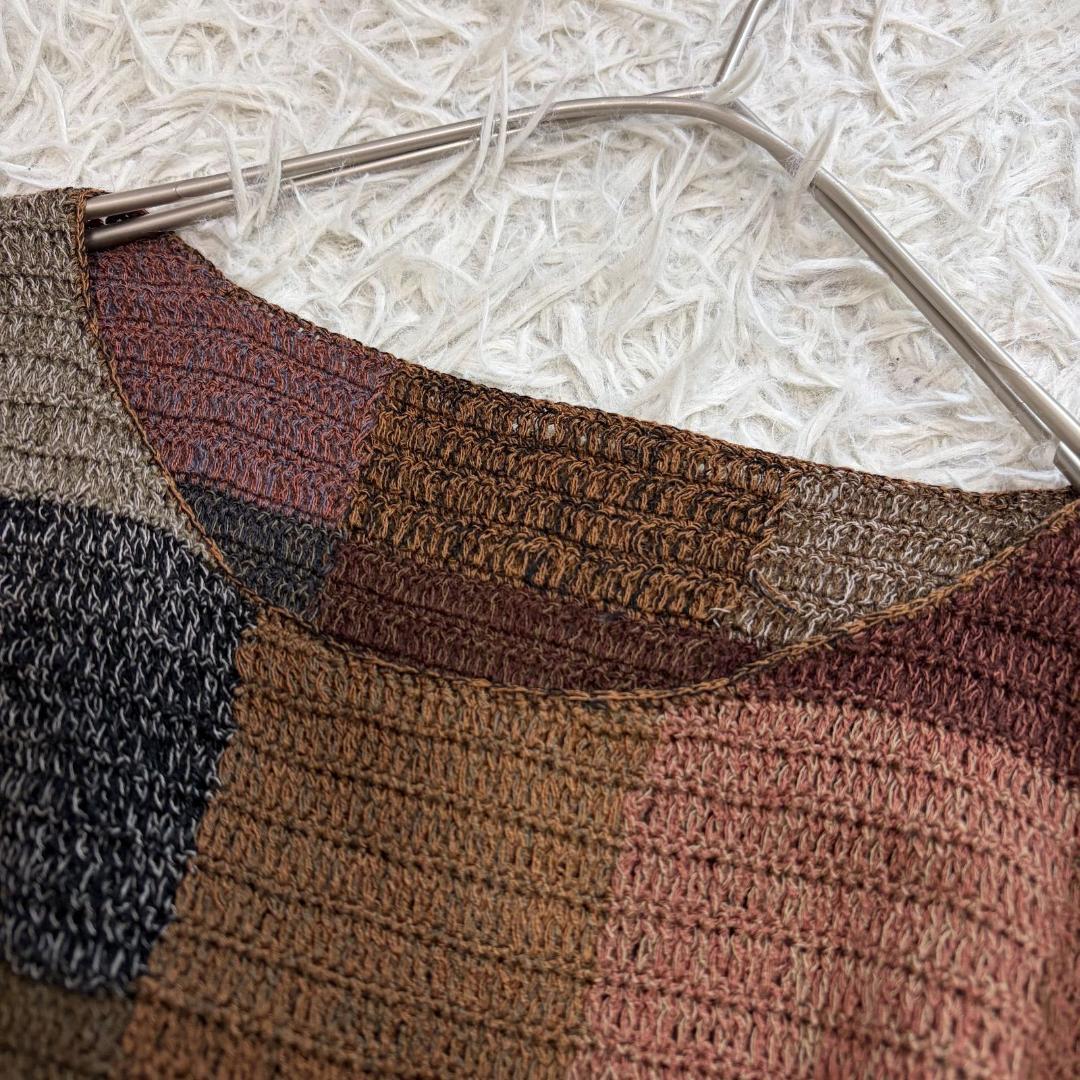 17293✨ヨーガンレール パッチワーク ニット セーター ウール マルチカラー