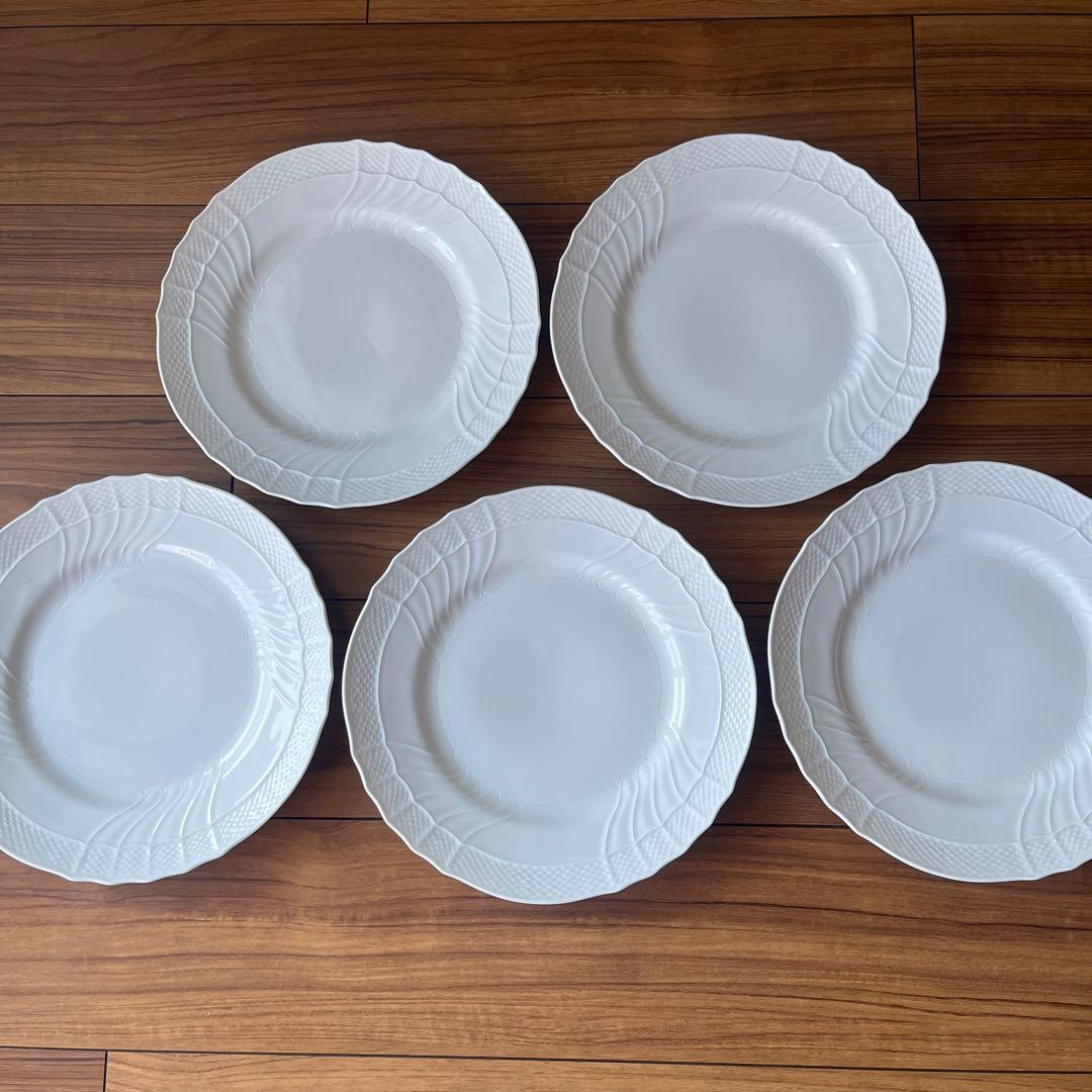 リチャードジノリ　ベッキオホワイト　プレート　26cm　5枚