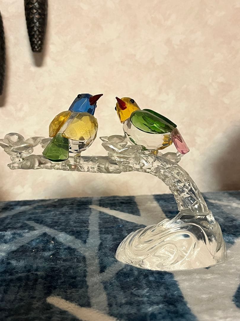 クリスタルガラスの小鳥 スワロフスキーの小鳥 スワロフスキーの コキンチョウ
