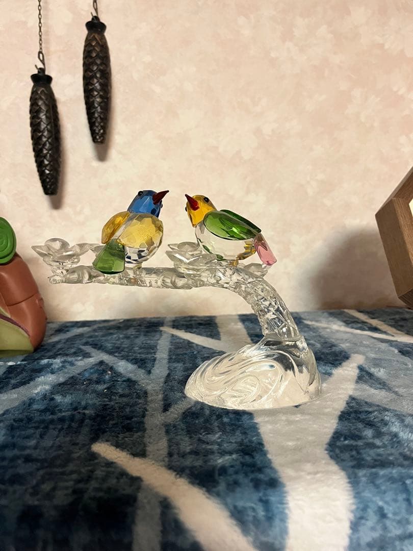 クリスタルガラスの小鳥 スワロフスキーの小鳥 スワロフスキーの コキンチョウ