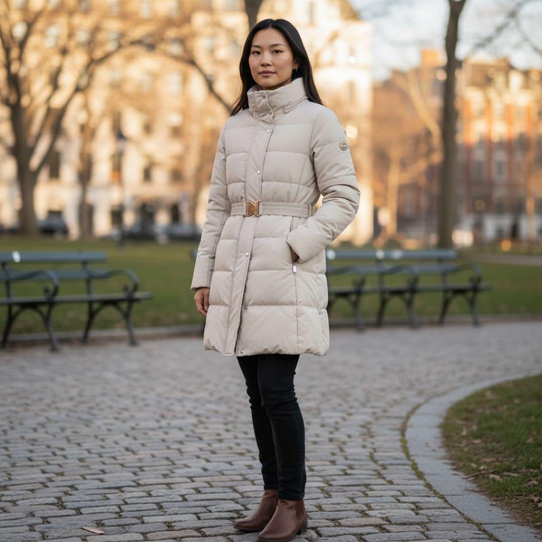 ◆23区◆ダウンコート 40 LIMONTA生地 玉虫色パールベージュ　927E