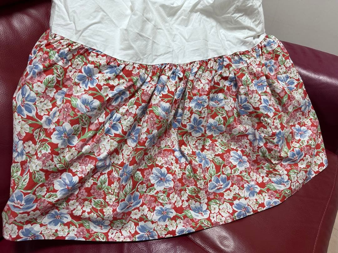 ☆激レア　ラルフローレン　ベッドスカート　セミダブルベッド　赤花柄　シーツ☆