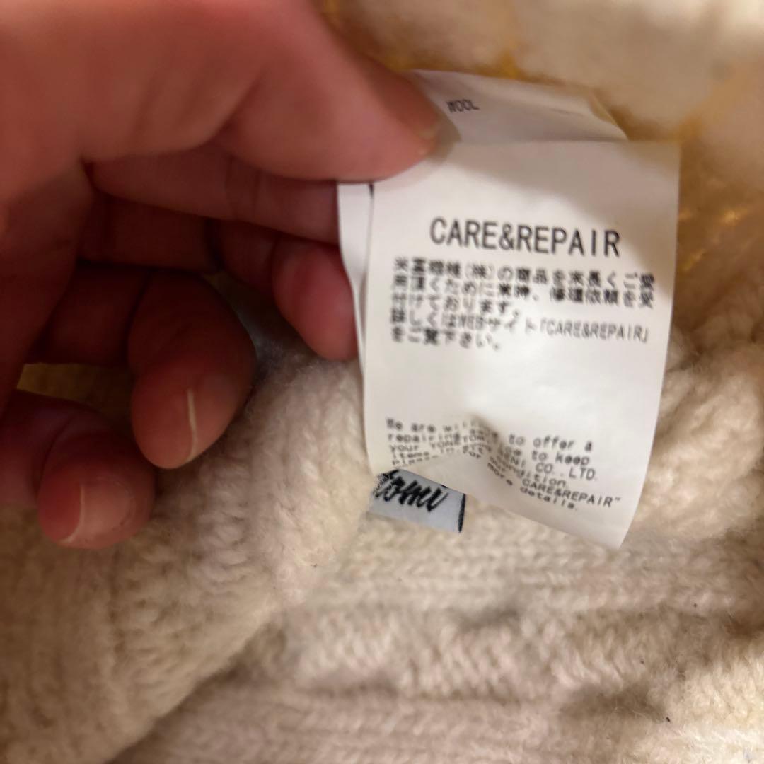 YONETOMI アランニットセーター サイズ:3 定価5万円　雑誌掲載商品