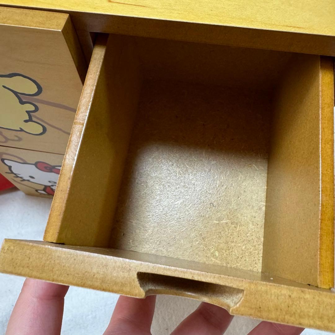 新品未使用 サンリオ　キャラクター　木製チェスト キティ ハローキティ 当時物