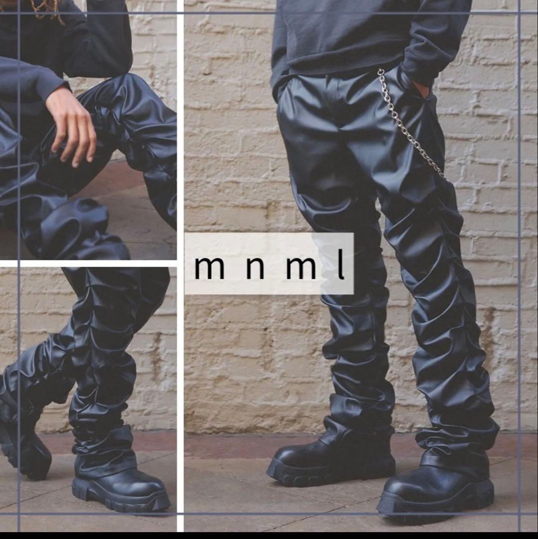 MNML スタック レザー パンツ 30