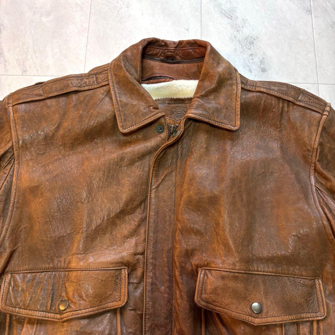 【Vintage】A-2 ラムレザージャケット フライトジャケット 短丈 L