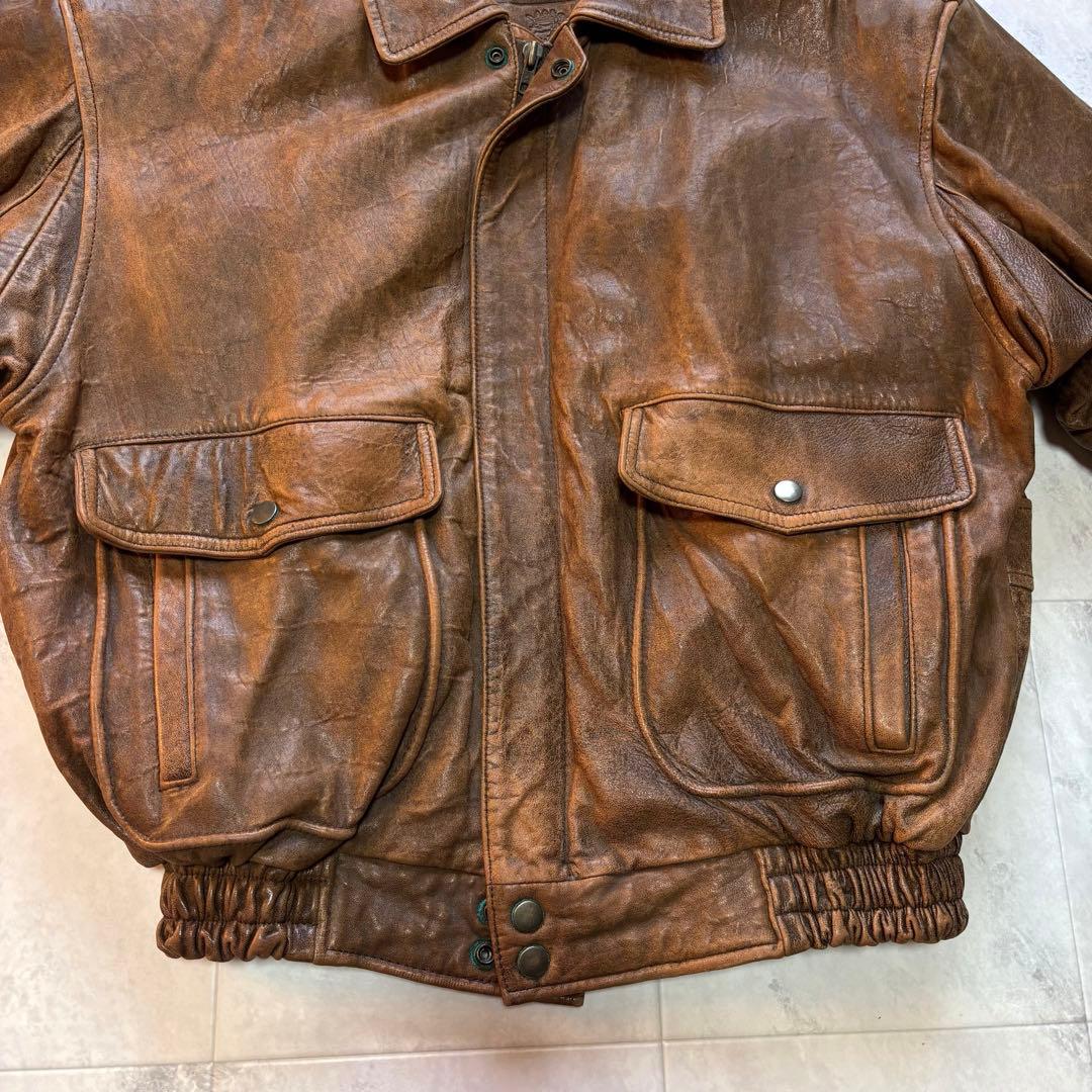 【Vintage】A-2 ラムレザージャケット フライトジャケット 短丈 L