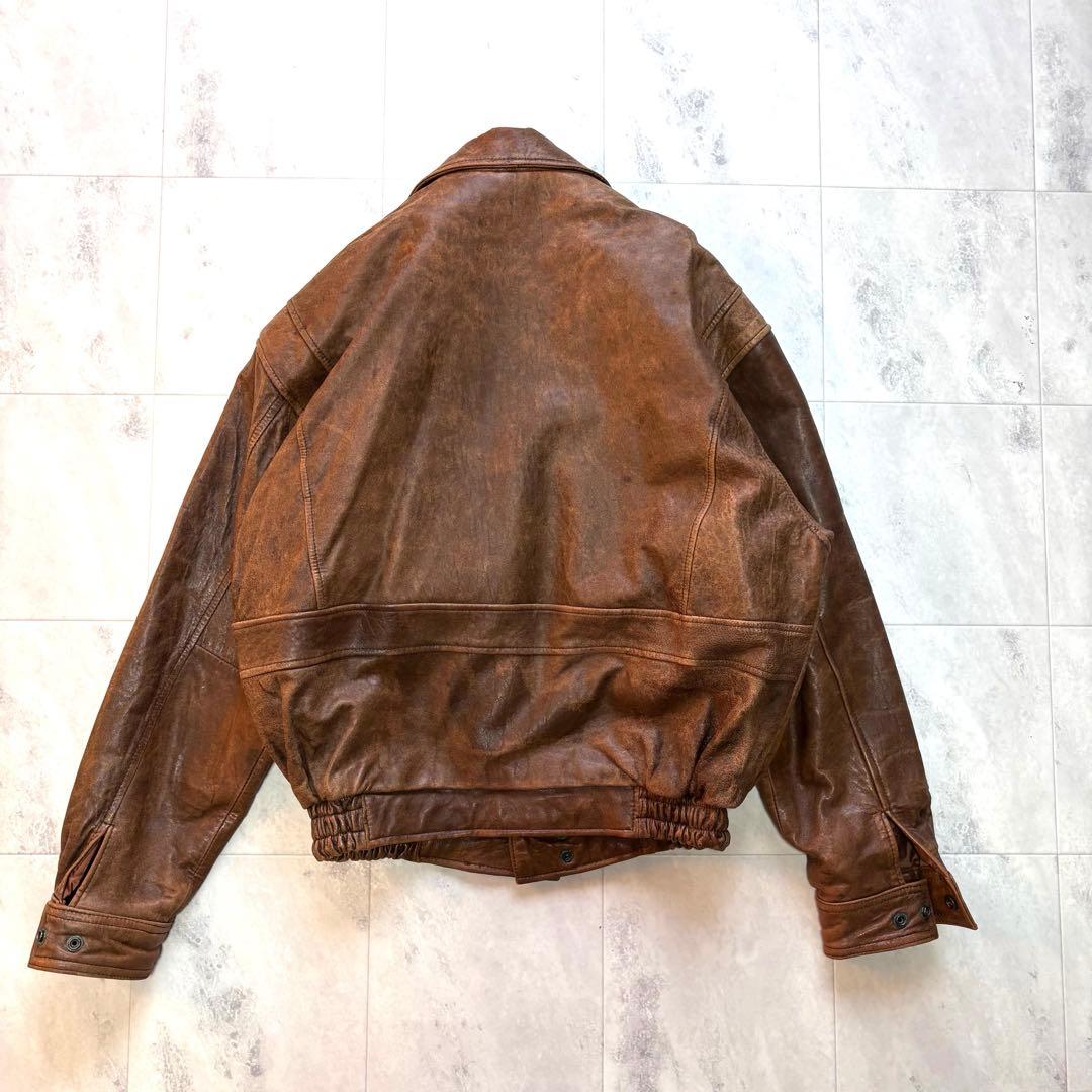 【Vintage】A-2 ラムレザージャケット フライトジャケット 短丈 L