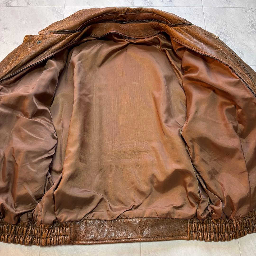 【Vintage】A-2 ラムレザージャケット フライトジャケット 短丈 L