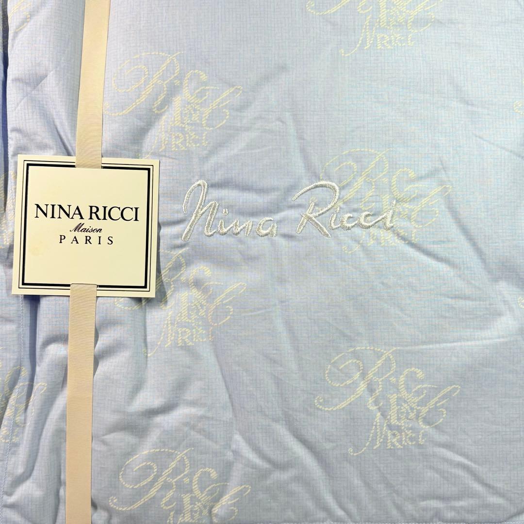 NINA RICCI ニナリッチ　羽毛肌掛け布団　ダウンケット　文字ロゴ総柄