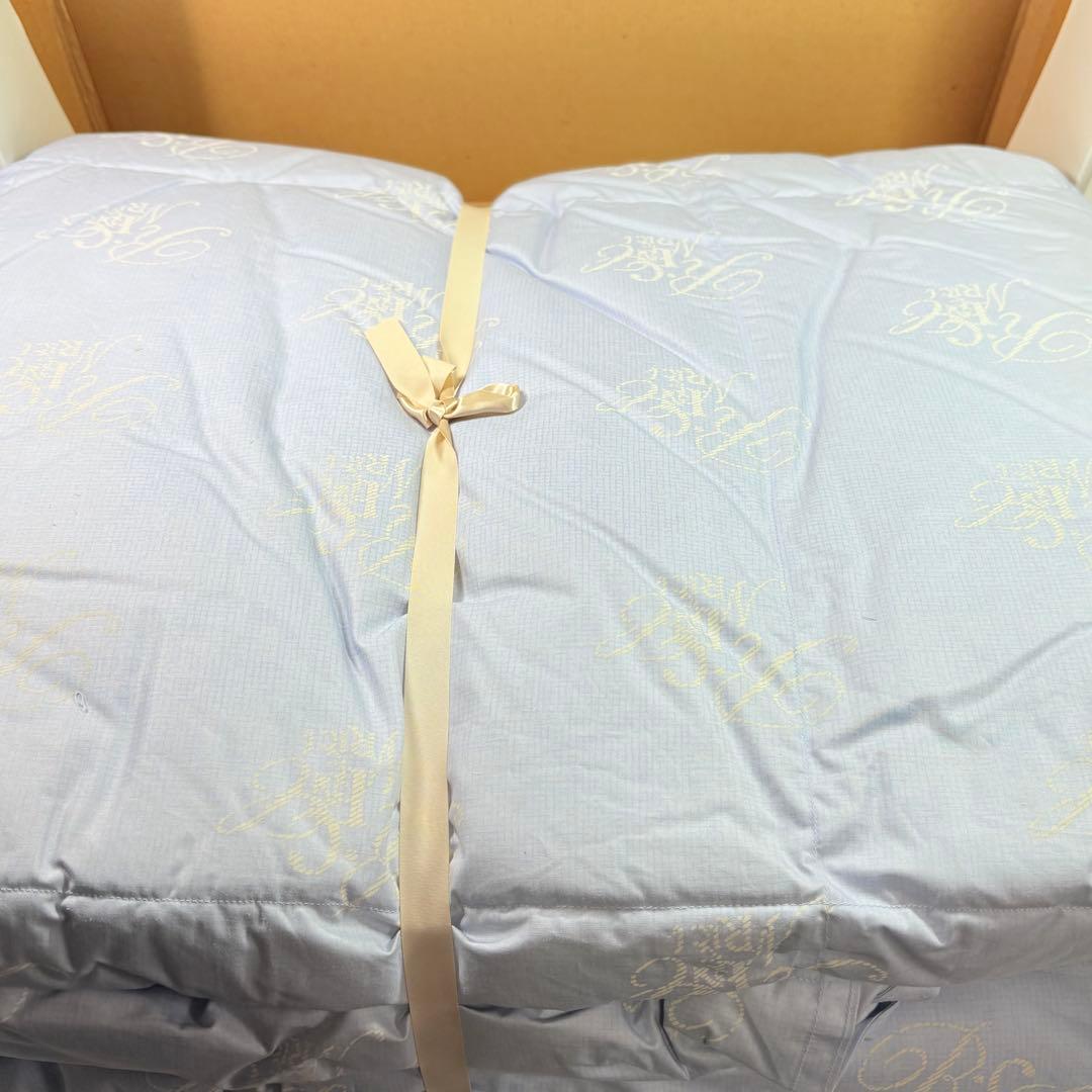 NINA RICCI ニナリッチ　羽毛肌掛け布団　ダウンケット　文字ロゴ総柄