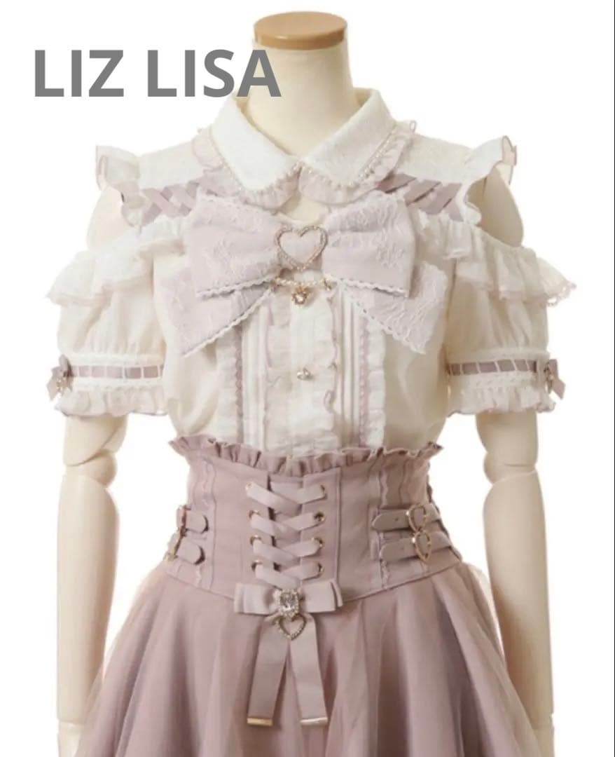 LIZ LISA BIGリボンオープンショルダーブラウス