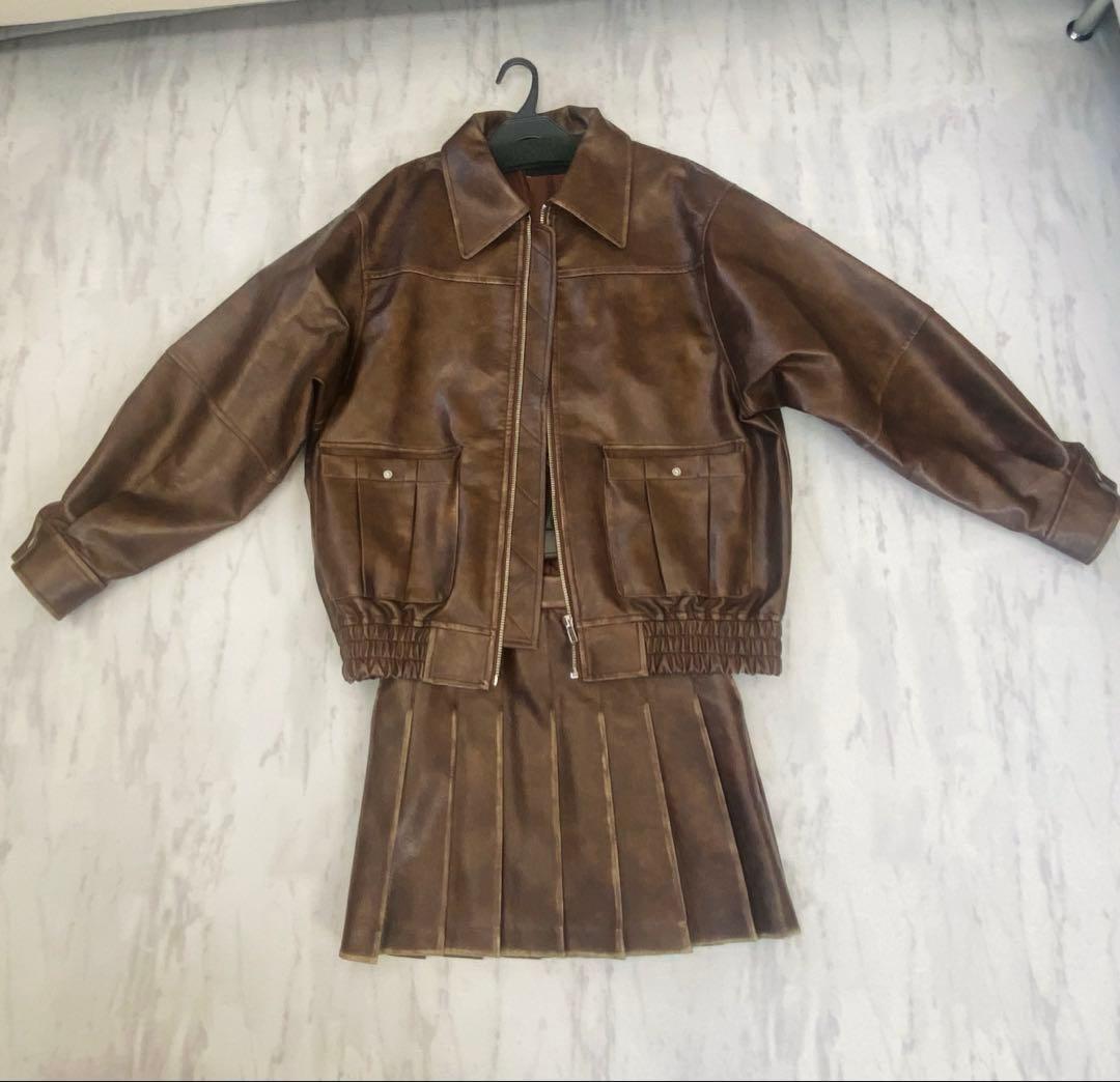 EMODAヴィンテージライクブルゾン スカートセット