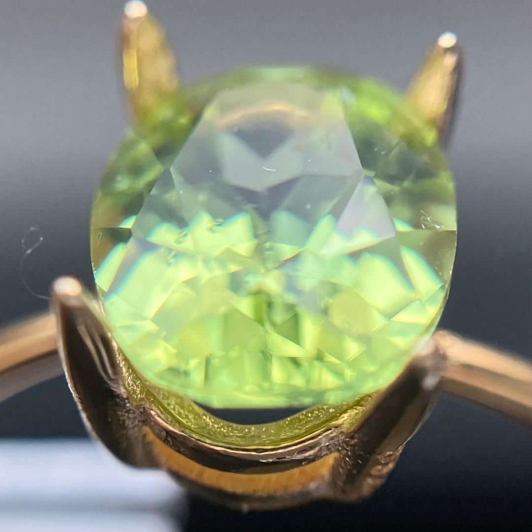 【きゅうさまご確認用】ペリドットのオーバルファセットリング1229