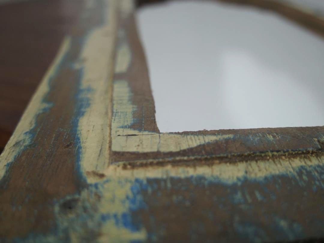 【　インド　ヴィンテージ　ミラー　】鏡　アンティーク　レリーフ　木製　壁掛け