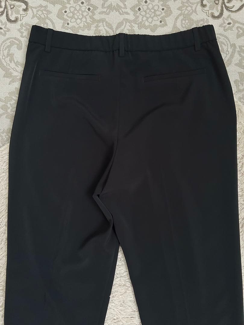 極美品 自由区 ジユウク 洗える セットアップ パンツ スーツ ノーカラー 黒