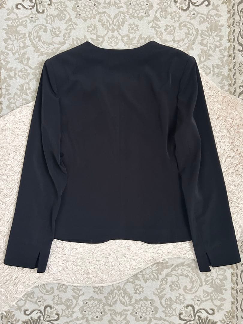 極美品 自由区 ジユウク 洗える セットアップ パンツ スーツ ノーカラー 黒