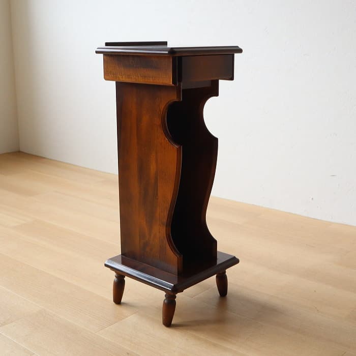 カリモク 電話台 花台 ブナ材 スリム ラック コロニアル