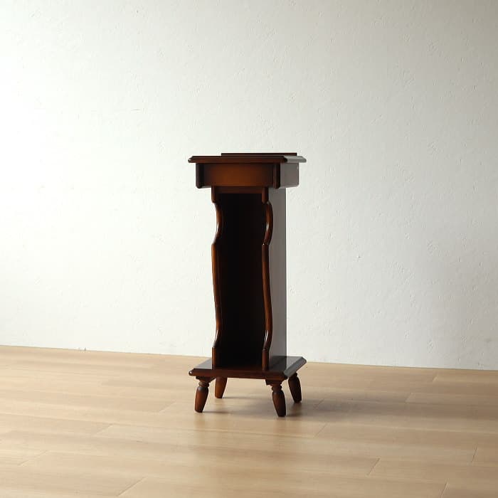 カリモク 電話台 花台 ブナ材 スリム ラック コロニアル