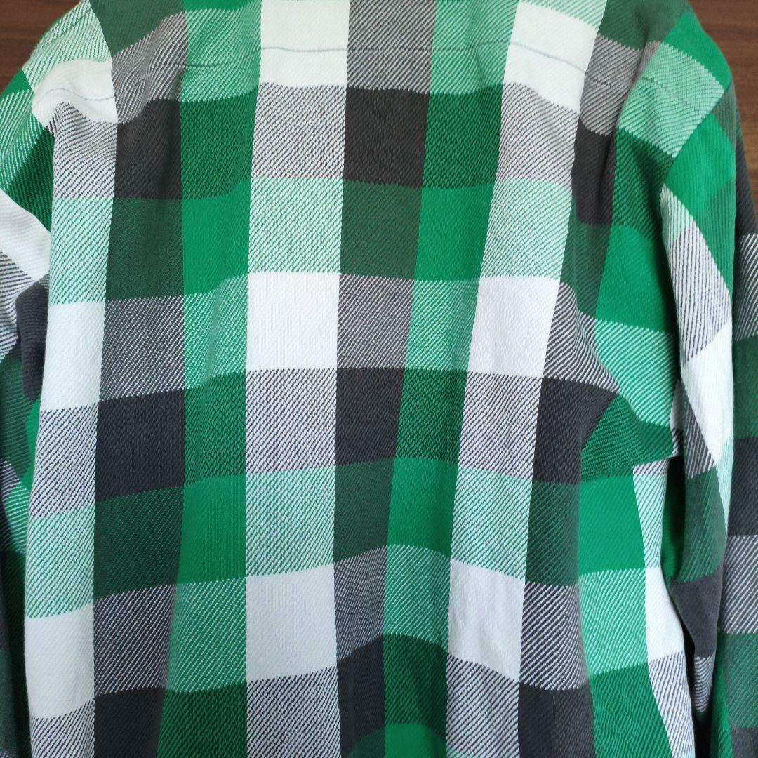 BIG MIKE 長袖ネルシャツ 16-L/16½ グリーンチェック　80's