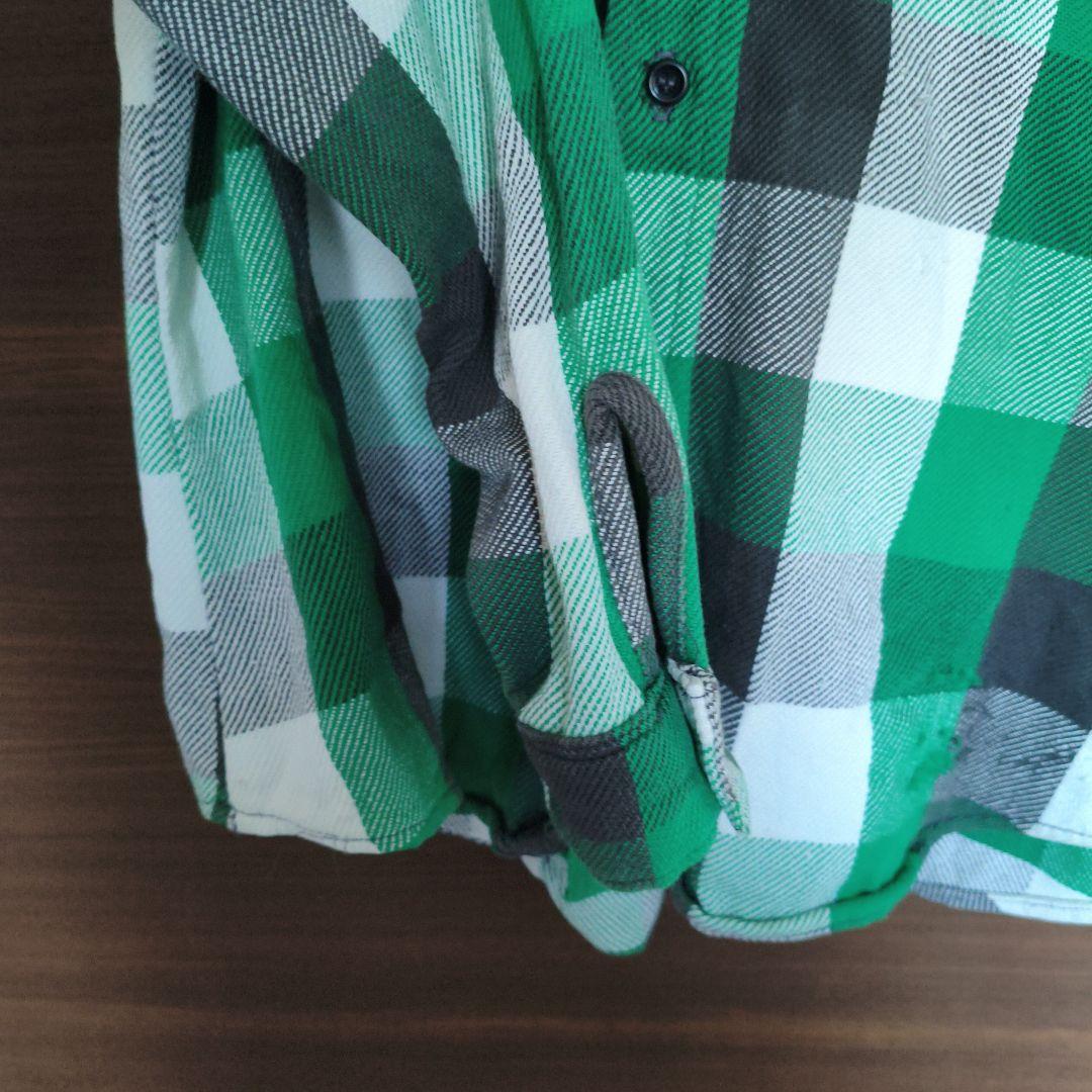 BIG MIKE 長袖ネルシャツ 16-L/16½ グリーンチェック　80's