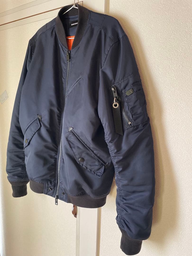 美品 DIESEL レア MA-1ボンバージャケット ネイビー L 日本L〜XL