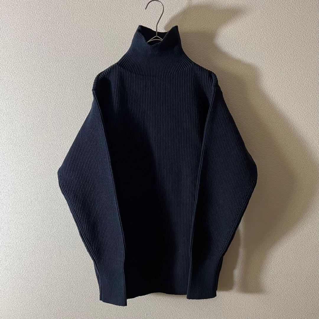 ジルサンダー ハイネック 長袖ニット ネイビー 30 XS相当 イタリア製
