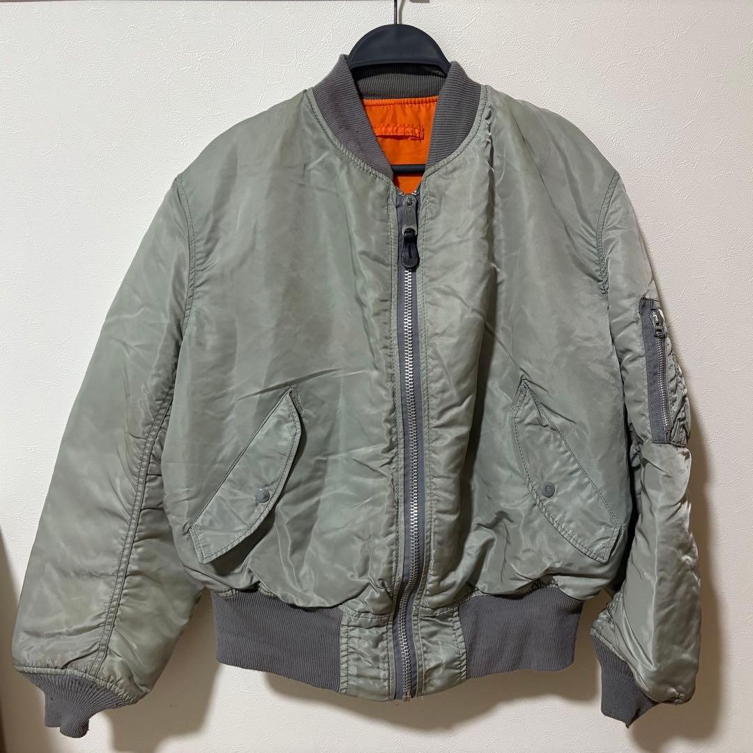 【80s〜90s】 Alpha USA製 MA-1 シルバー L