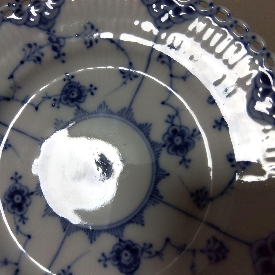 美品 ロイヤルコペンハーゲン ブルーフルーテッド フルレース プレート ペア2枚
