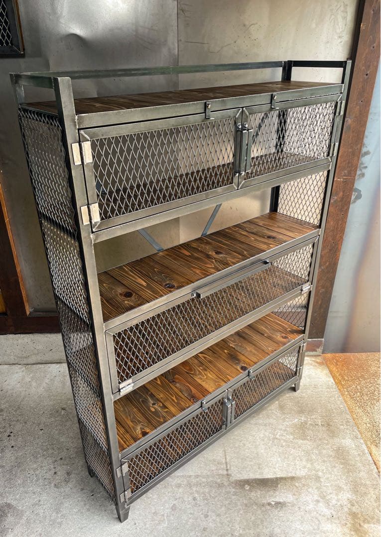 アイアンシェルフB［ワイド］ アイアン家具　キャビネット　コレクションケース