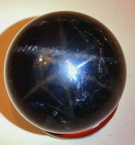 希少石ハイパワー！！スター！！モリオン 黒水晶 丸玉 天然石 共生あり