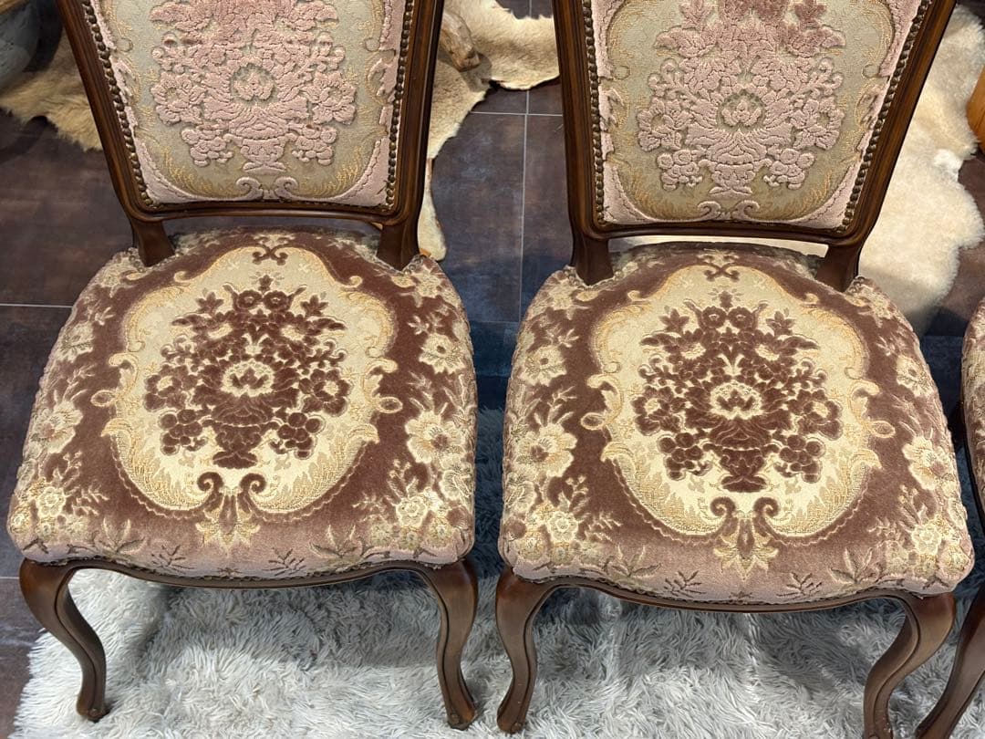 カリモク　karimoku 猫脚　クラシック　チェア4脚　金華山織　IGR