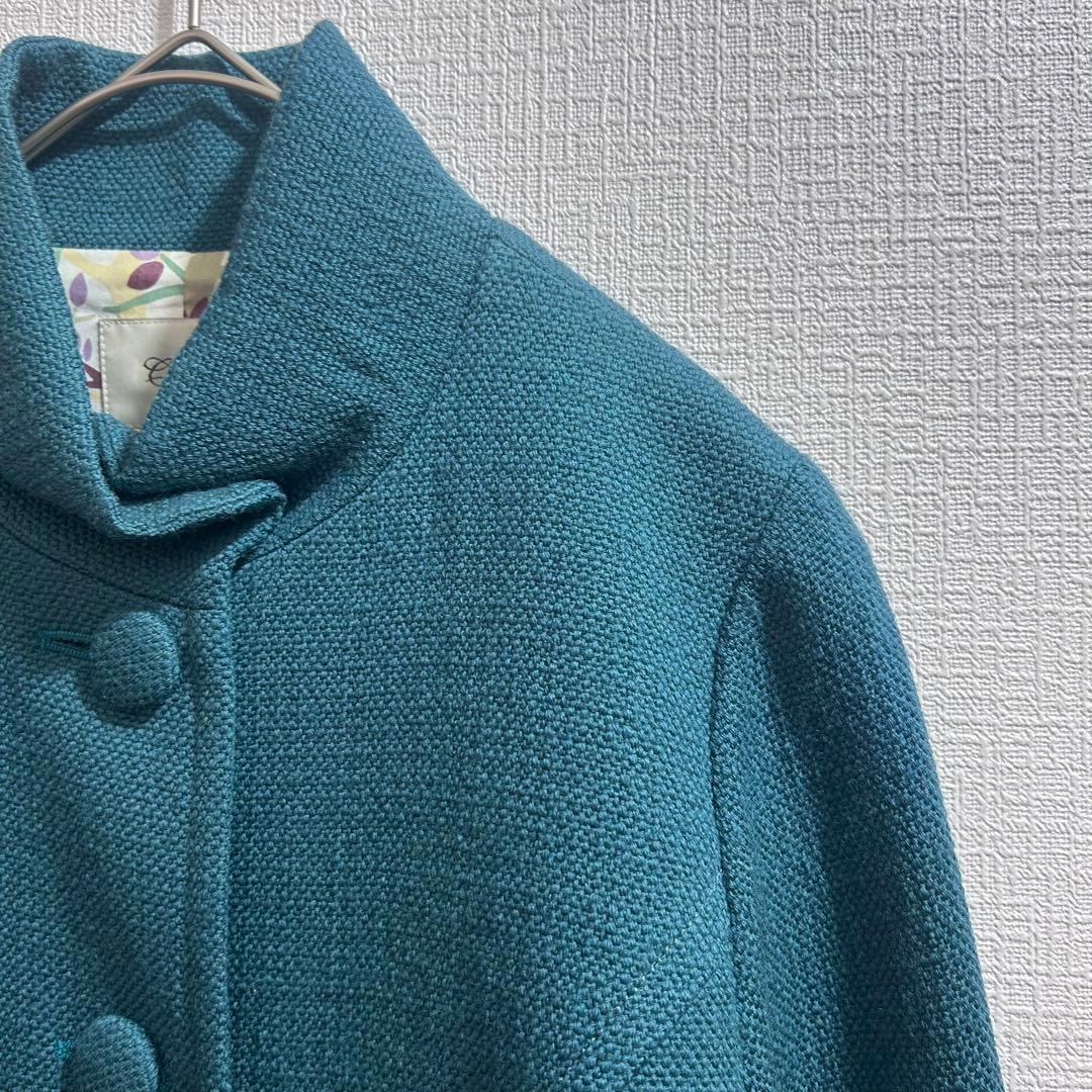 新品未使用crespiクレスピ【38→M】ロングコート♡裏地おしゃれ♡タグ付♡緑