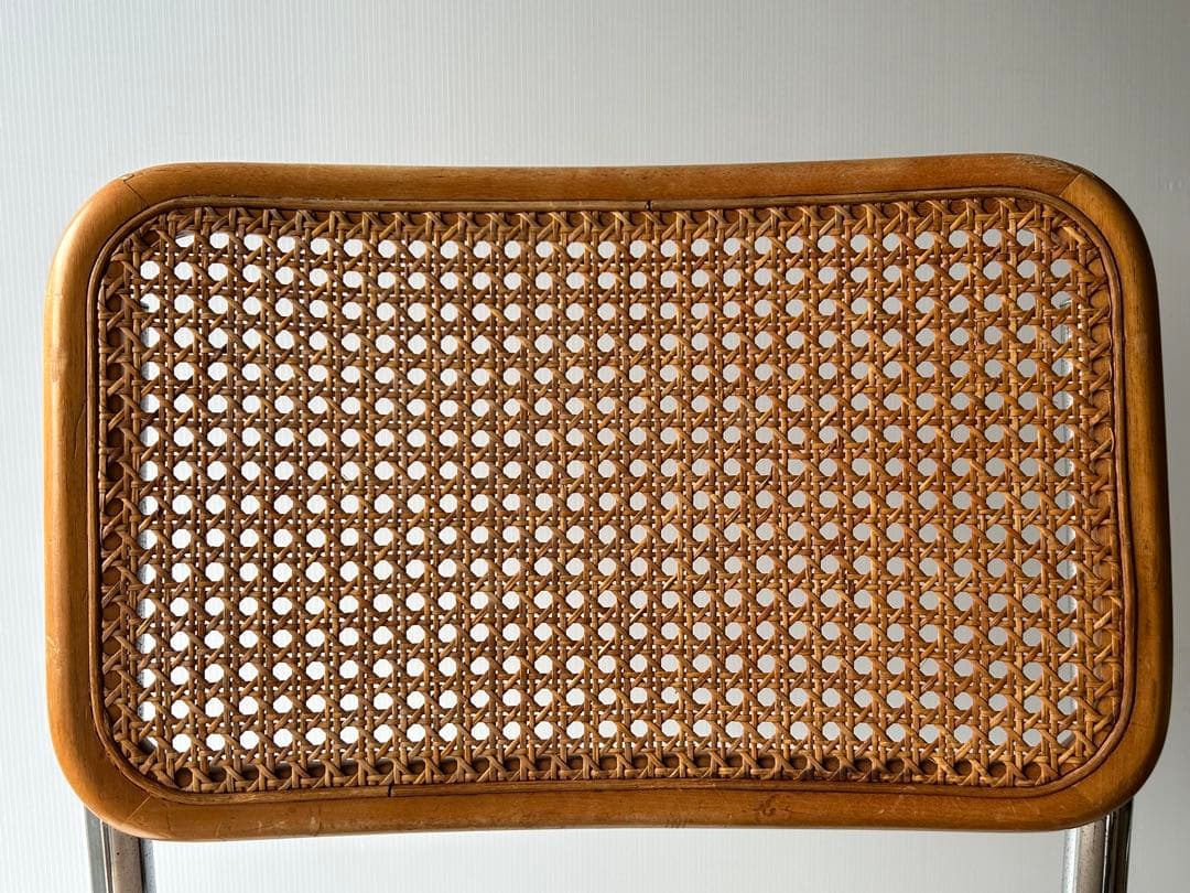 ヴィンテージ　カンチレバー　チェア籐　ラタン　スチール　椅子　レトロモダン