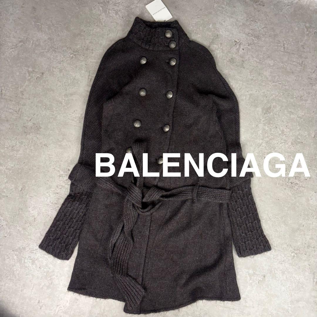 バレンシアガ 07AW ニコラ期 紋章ボタン ニットカーディガン コート 38
