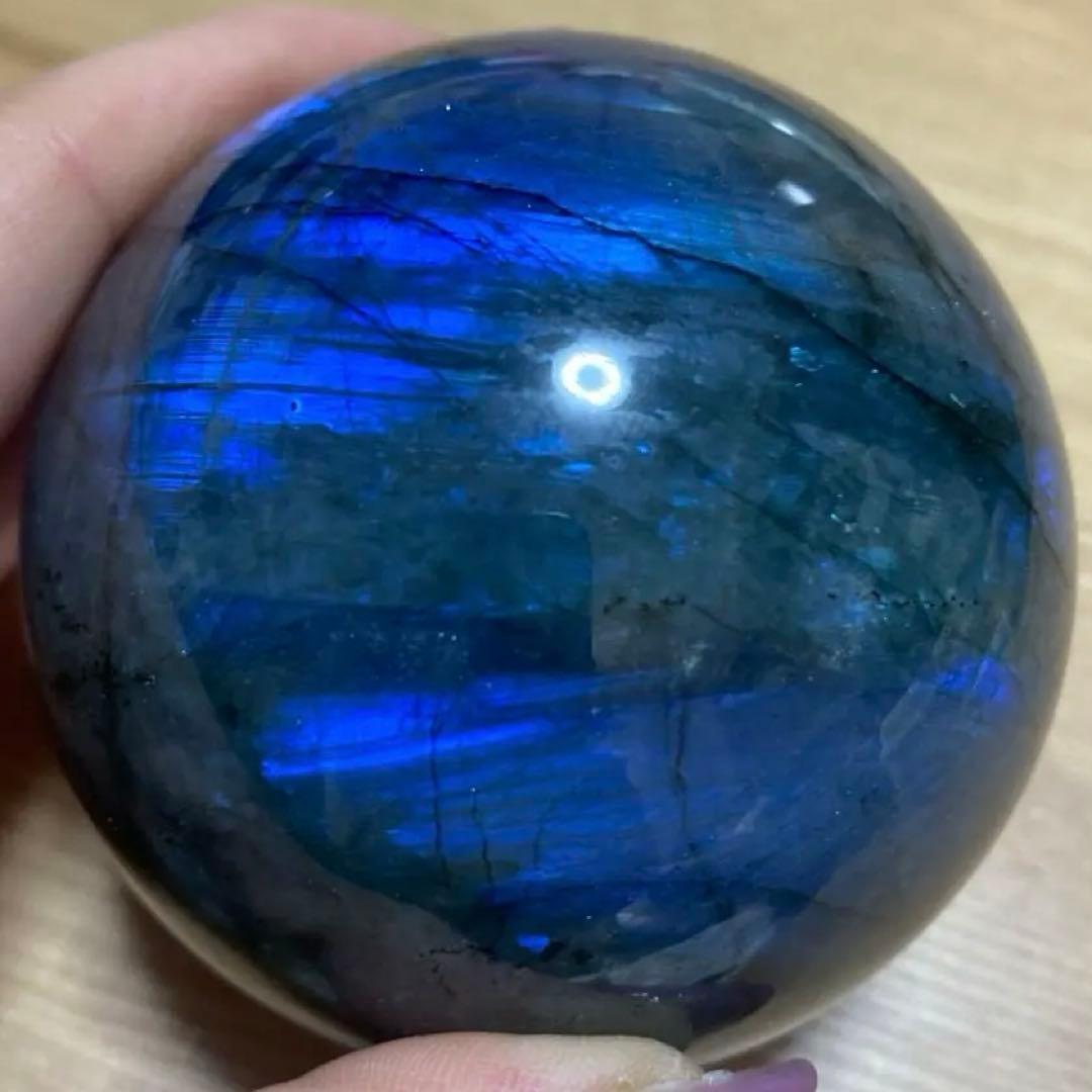 奉仕品　特大7.3㎝‼️ ラブラドライト スフィア