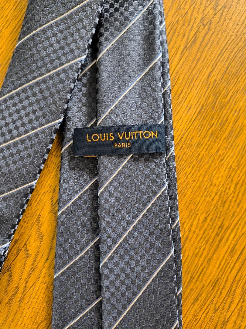 Louis Vuitton ダークグレー チェック柄 ネクタイ