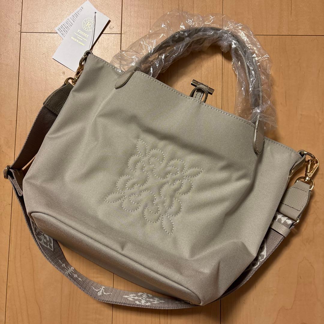 【新品】russet コーデュラナイロン2WAYミニトートバッグ グレージュ
