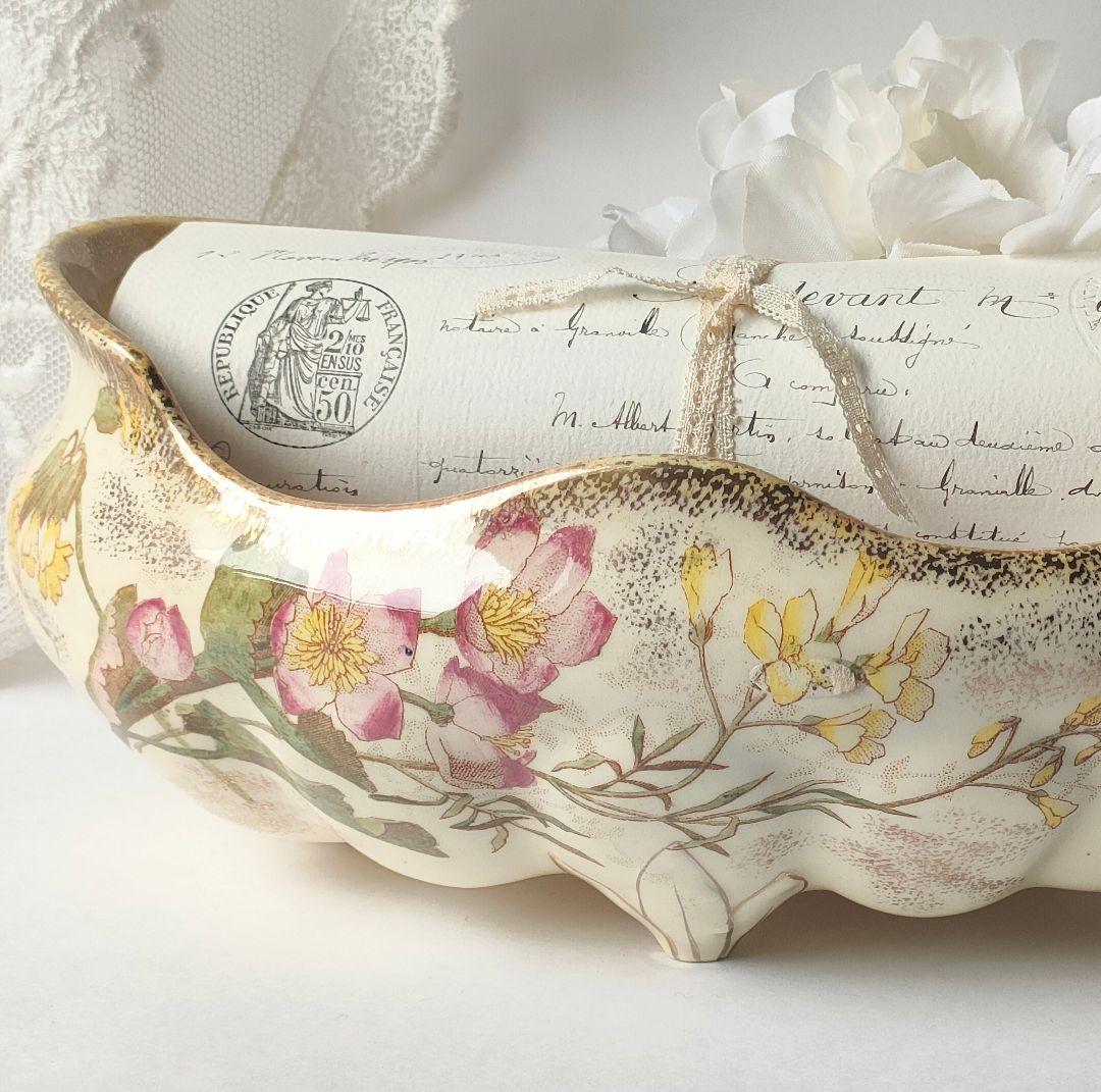 希少　美品　リュネビル　花器　　ソーシエール　フランスアンティーク