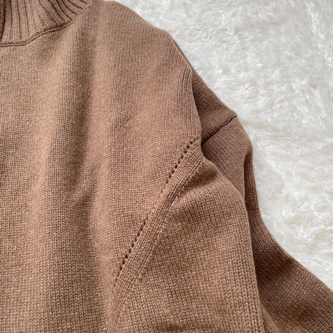 CINOH 長袖ニット セーター タートルネック ビッグサイズ キャメル 38