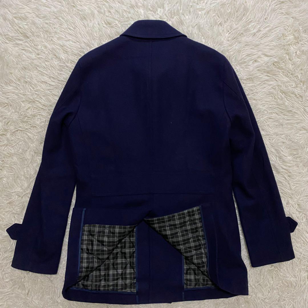 【美品】ブラックレーベルクレストブリッジ　ステンカラーコート　ウール　ネイビーS